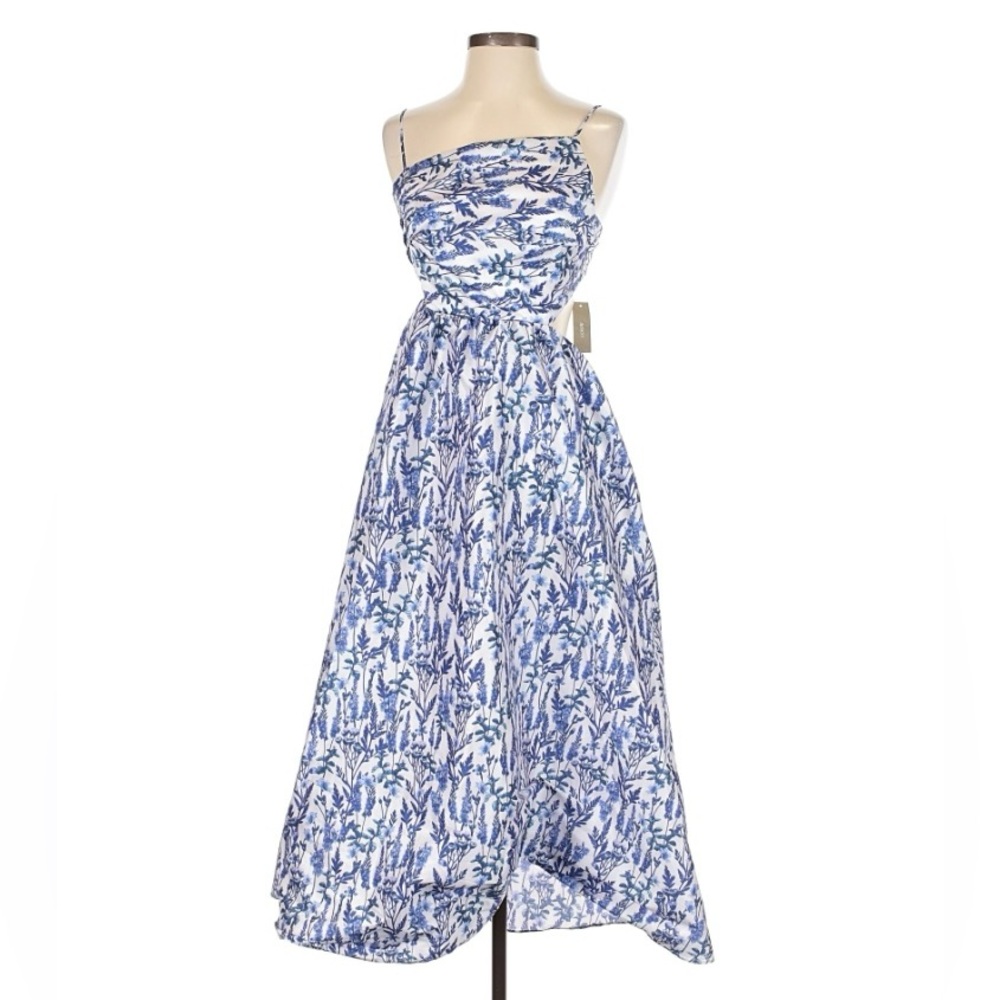 NWT J. Crew Collection Blue and White Midi Dress Size 4